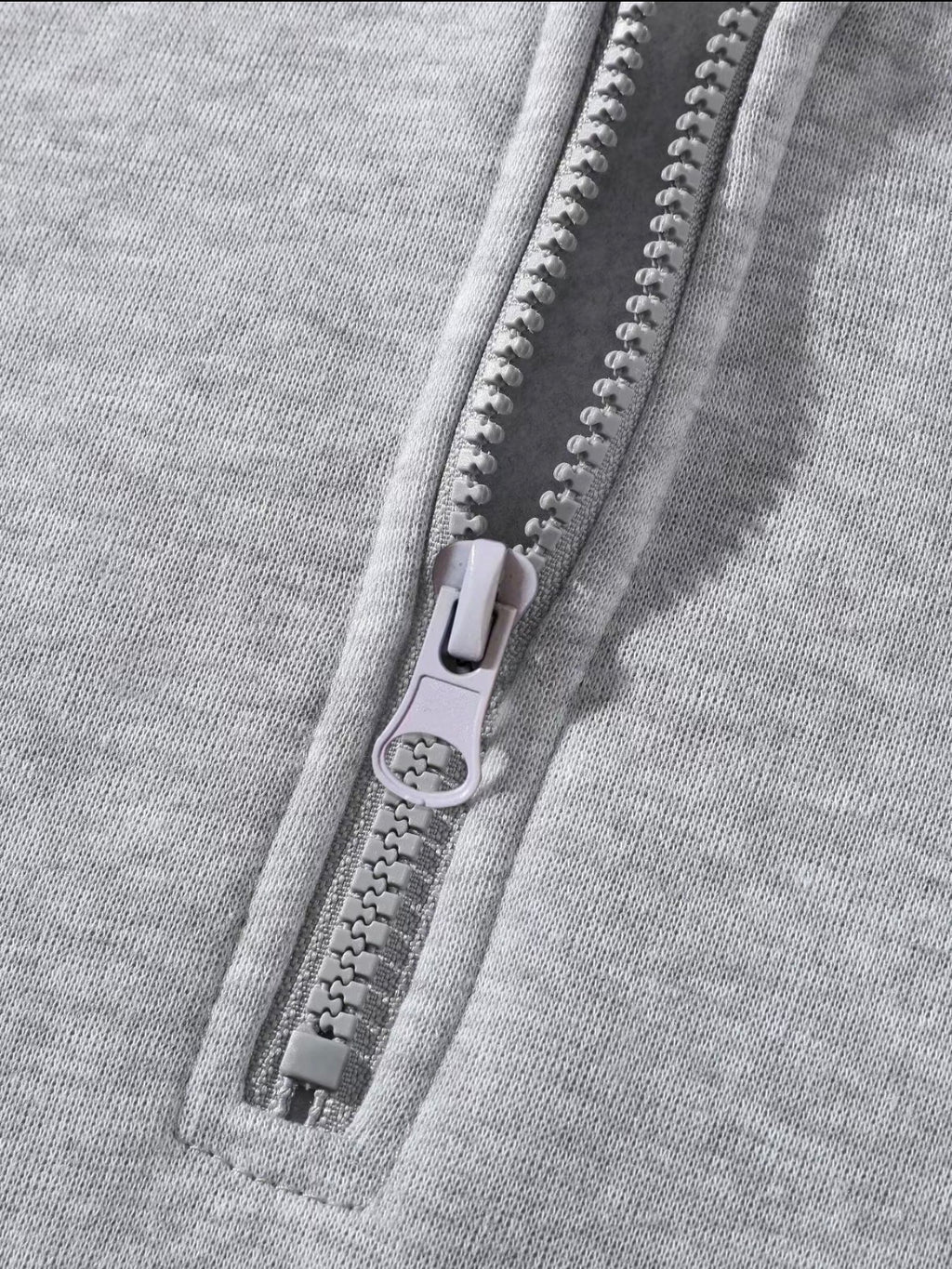 Essential Oversized Tracksuit Set - Half Zip Hoodie + Jogger Pants - Unisex - Heather Grey