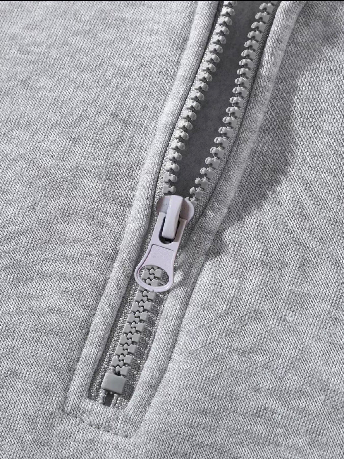 Essential Oversized Tracksuit Set - Half Zip Hoodie + Jogger Pants - Unisex - Heather Grey